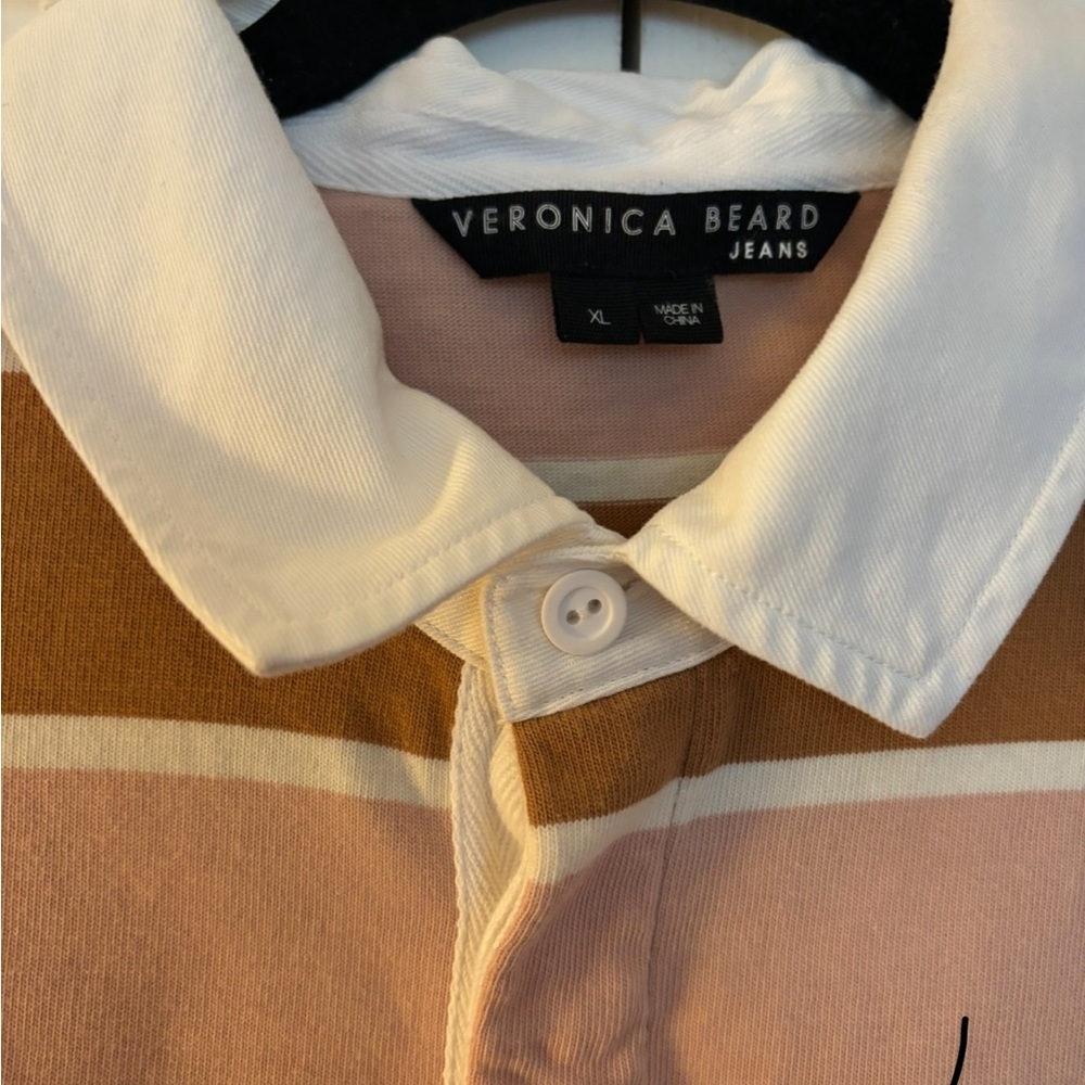 Veronica Beard Striped Rugby Polo Shirt - Picture 4 of 7